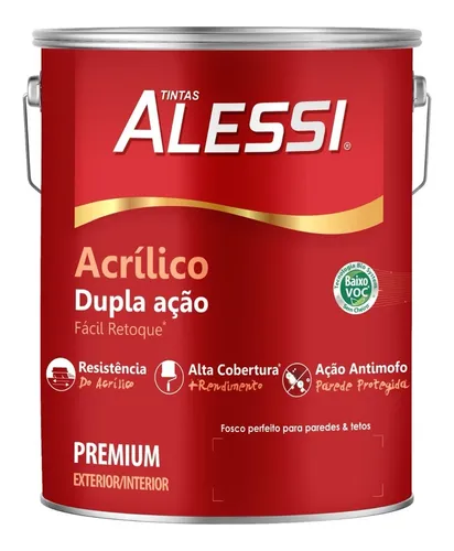 TINTA ACRÍLICA LÁTEX ALESSI DUPLA AÇÃO 3,6 LTS