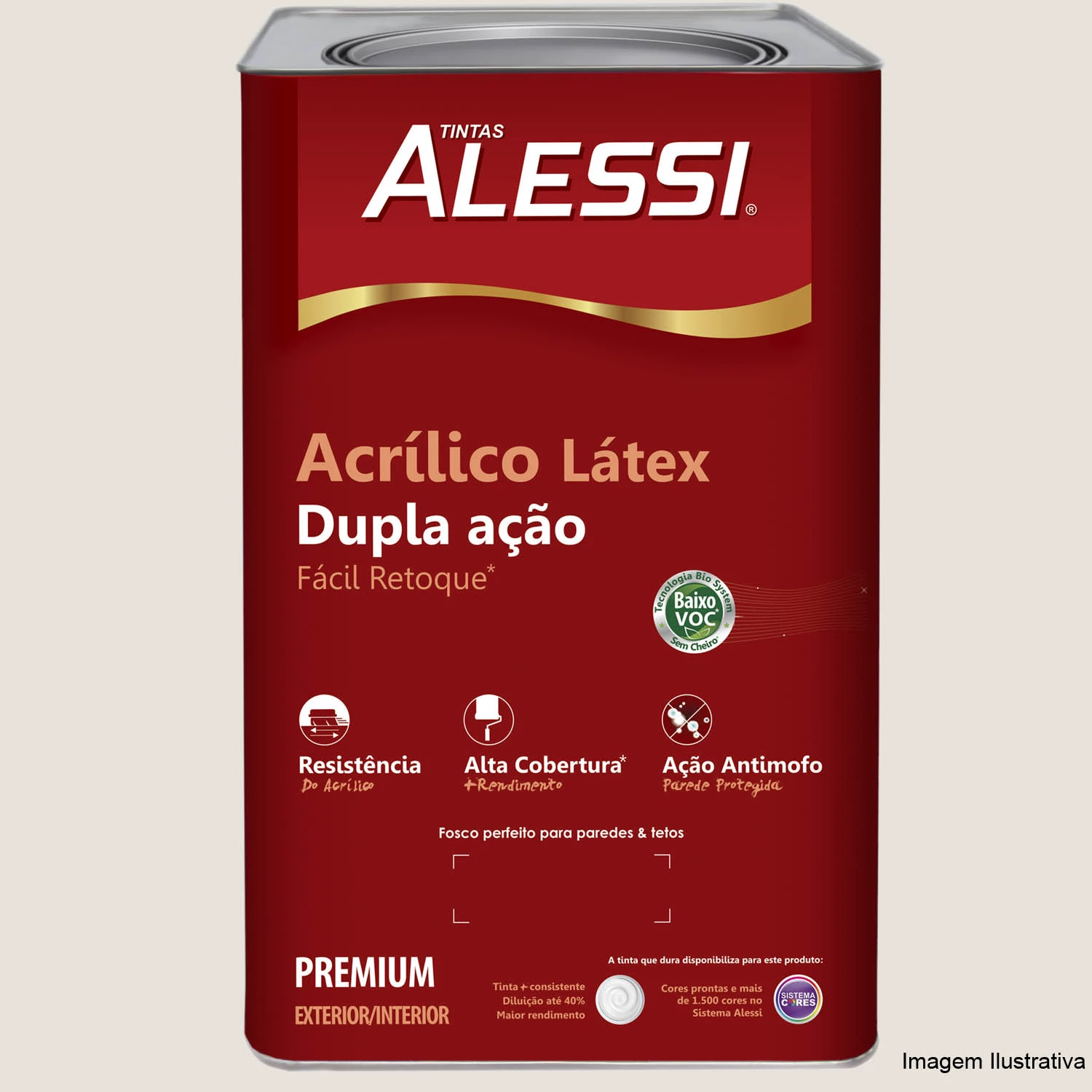 TINTA ACRÍLICA LÁTEX ALESSI DUPLA AÇÃO 18 LTS