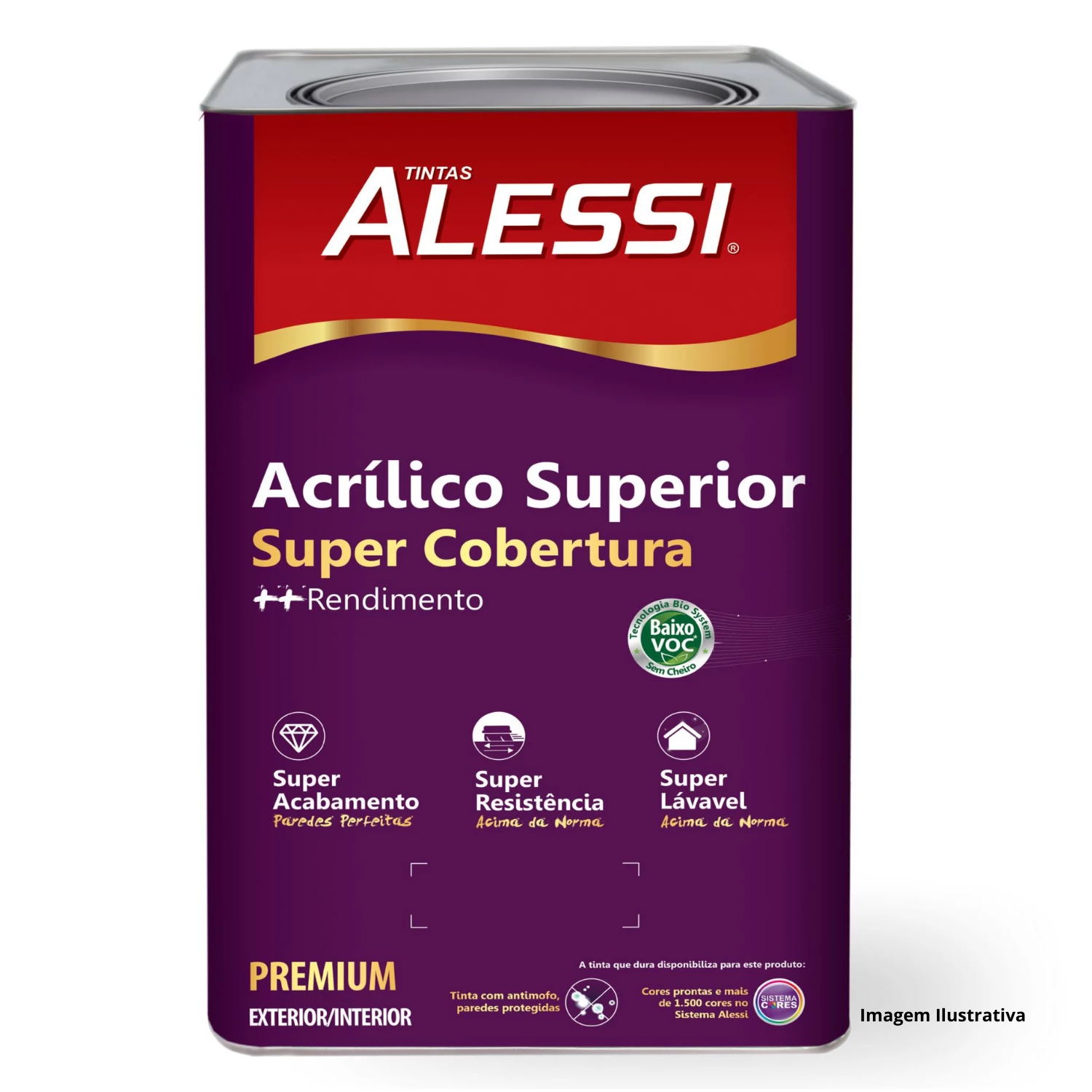 TINTA ACRÍLICA ALESSI SUPERIOR PREMIUM 18 LTS